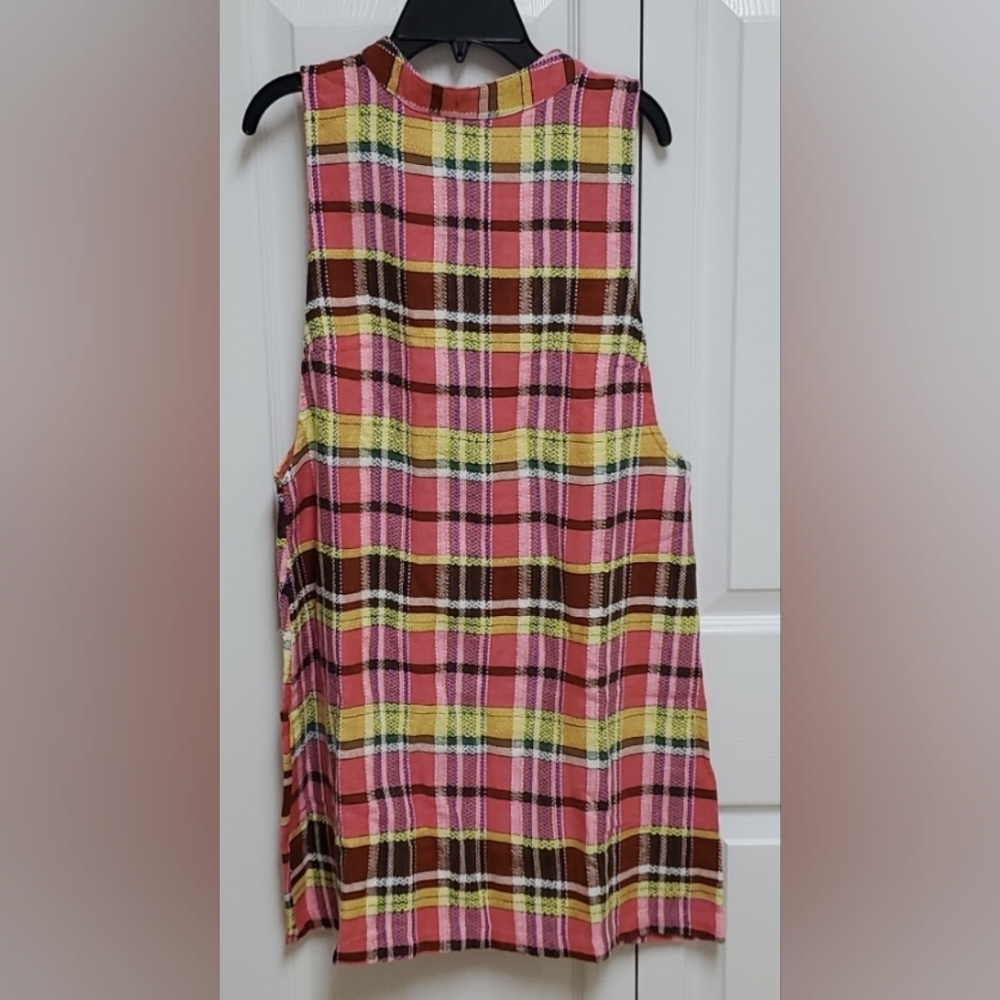Free People Walk The Walk Plaid Mini Dress/Retro Combo - Picture 7 of 15